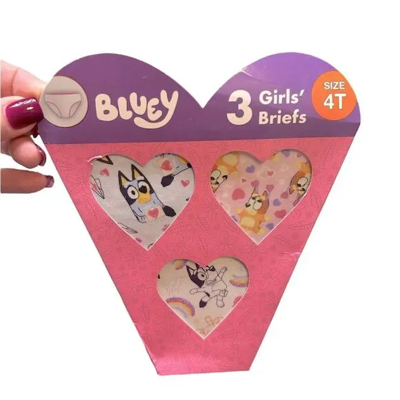 Childrens Character Valentine's Day Underwear Set, Bluey, size 4T - Picture 2 of 5